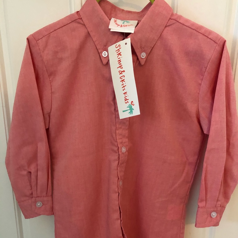 Boys shrimp and grits kids button down